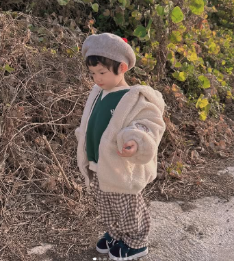 韓國童裝 | OT25375 Heart Beret (Cool Tone)