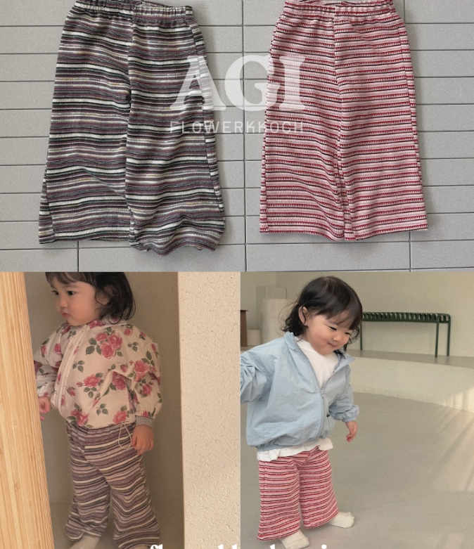 韓國童裝 26春 | BB35 Bebe Loose Stripe Pants (70-110cm)