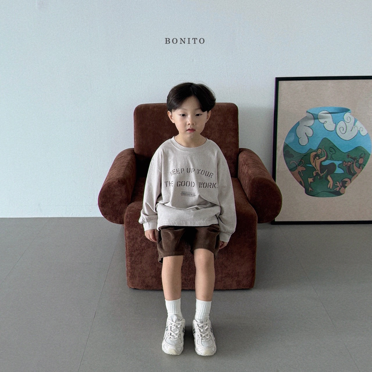 韓國童裝 25秋| BT25334 Corduroy shorts 燈芯絨五分褲 (70-140CM)