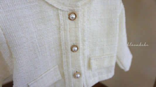韓國童裝 24秋 | Bloombebe Bling Tweed Cardigan - FLO | FLOWERKKOCH