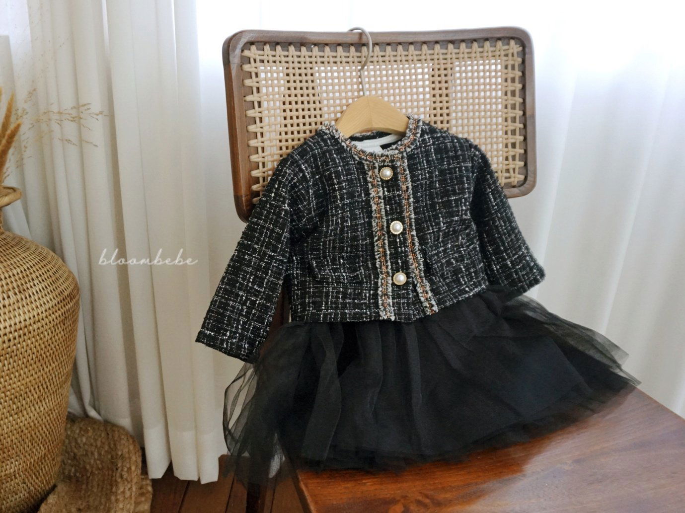 韓國童裝 24秋 | Bloombebe Bling Tweed Cardigan - FLO | FLOWERKKOCH