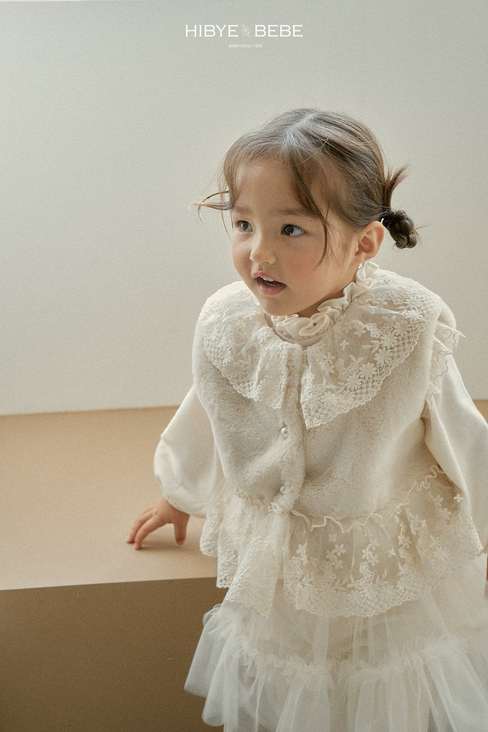 韓國童裝 24秋冬 | HB24441 Fur Lace Vest - FLO | FLOWERKKOCH
