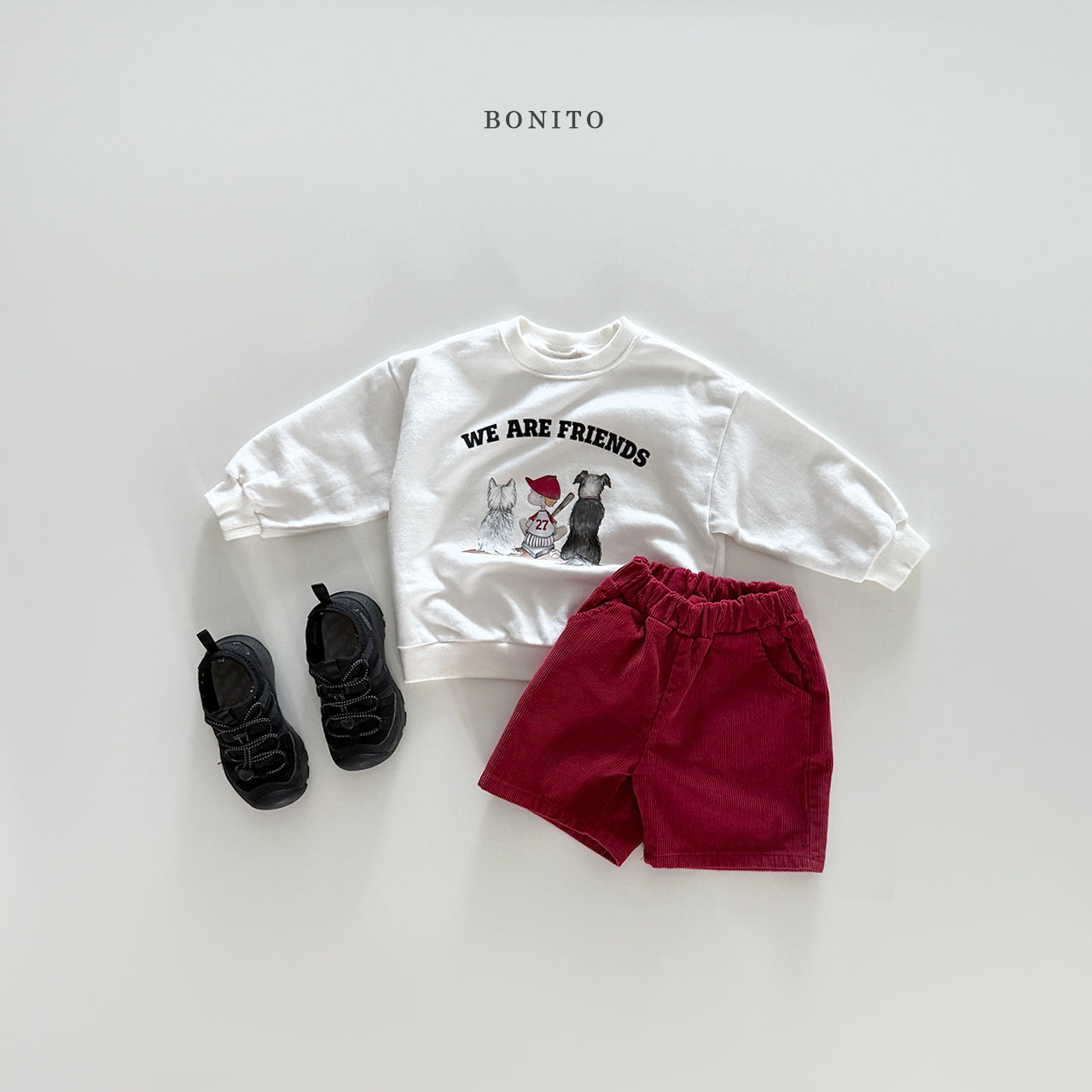 韓國童裝 25秋| BT25334 Corduroy shorts 燈芯絨五分褲 (70-140CM)
