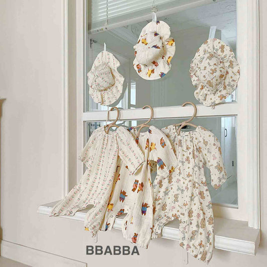 韓國童裝 24秋冬 | bbabba Body Suit with Hat BA244010 - FLO | FLOWERKKOCH
