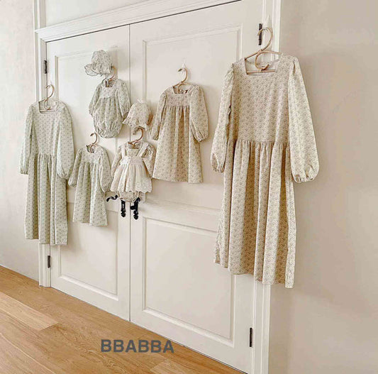 韓國童裝 24秋冬 | bbabba FLORA BABY SUIT & KIDS OPS 親子裝 BA24407 - FLO | FLOWERKKOCH