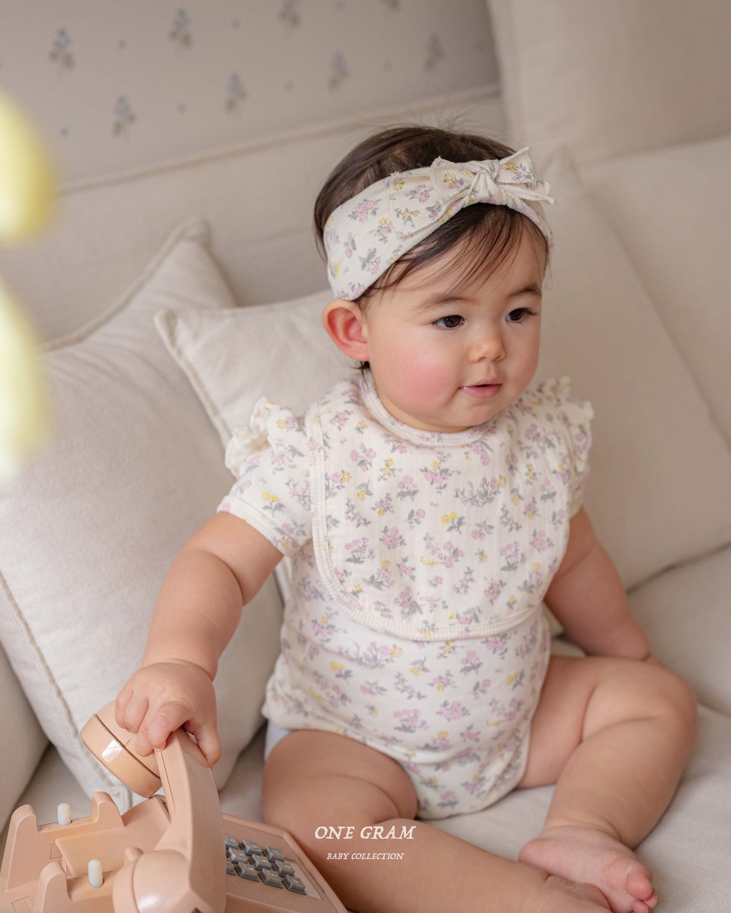 韓國童裝 25夏 | GR25210 BABY LILY - BIB & HAIRBAND