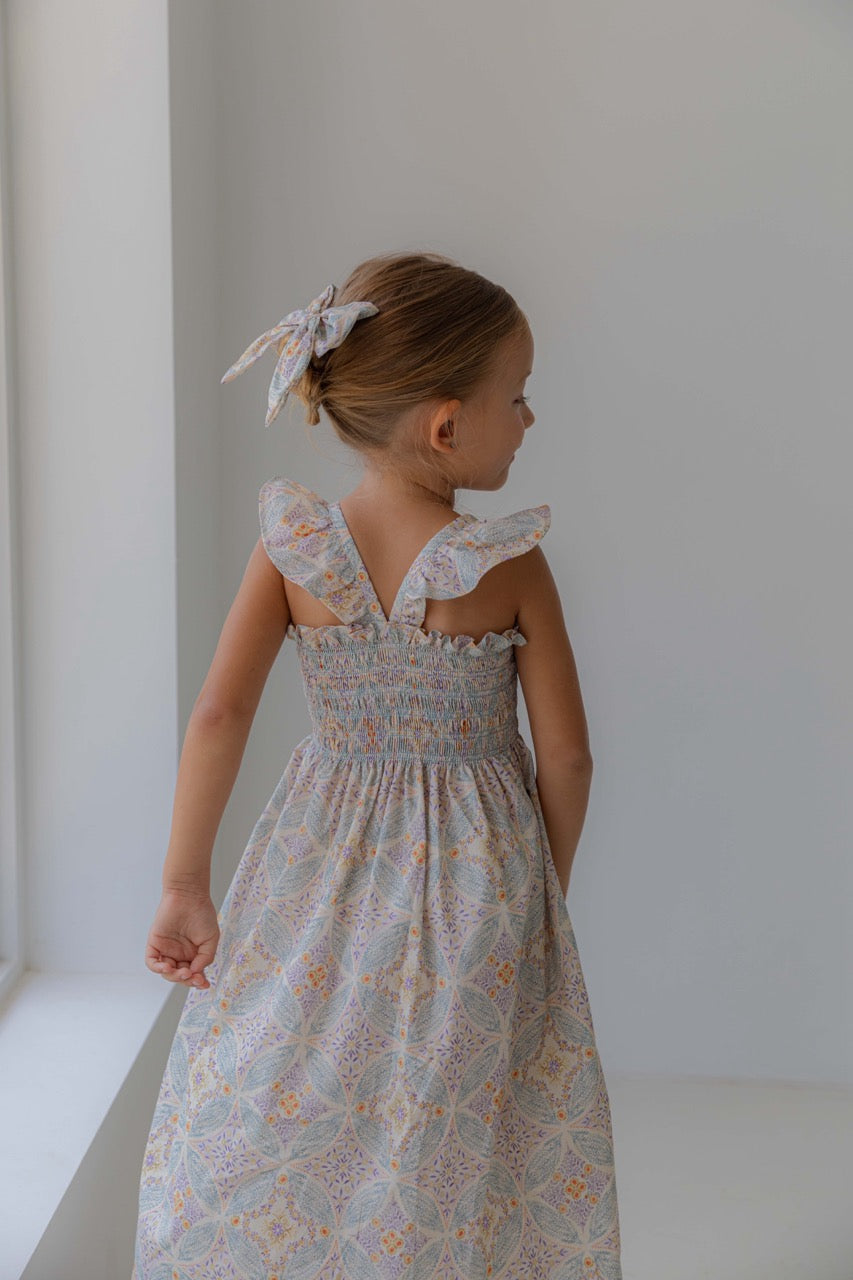 韓國童裝 26夏| LU51 Bella Smock Dress | Bella 抓皺洋裝 (80-130)