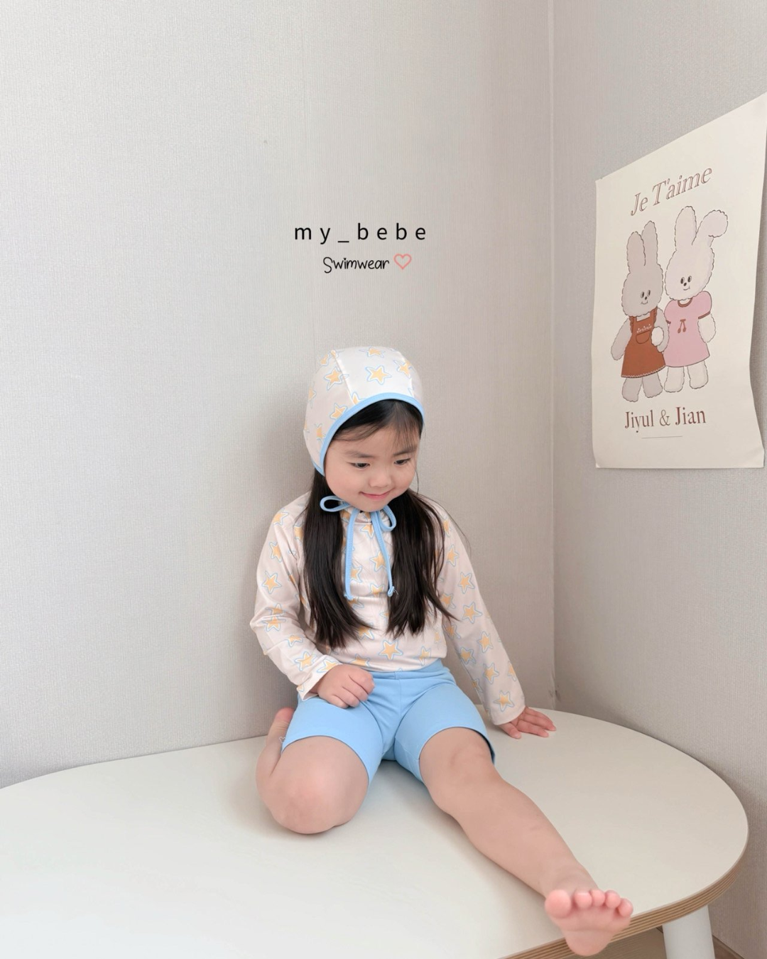 韓國童裝 Swimwear🩱🛟 mybebe Star Heart Trash Guard Set