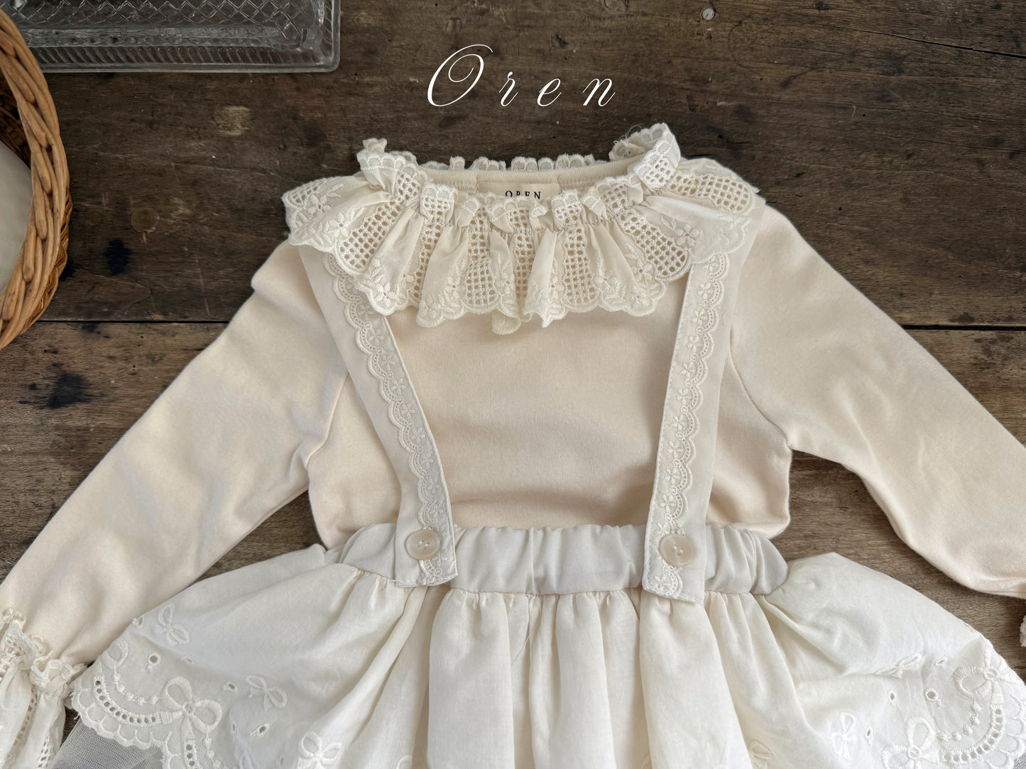 韓國童裝 25秋 | OR25308 Baby Lace Frill Blouse