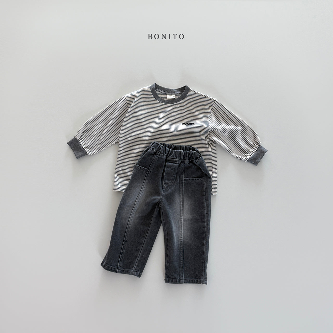 韓國童裝 25秋| BT25324 BONITO STRIPE TEE (70-140CM)
