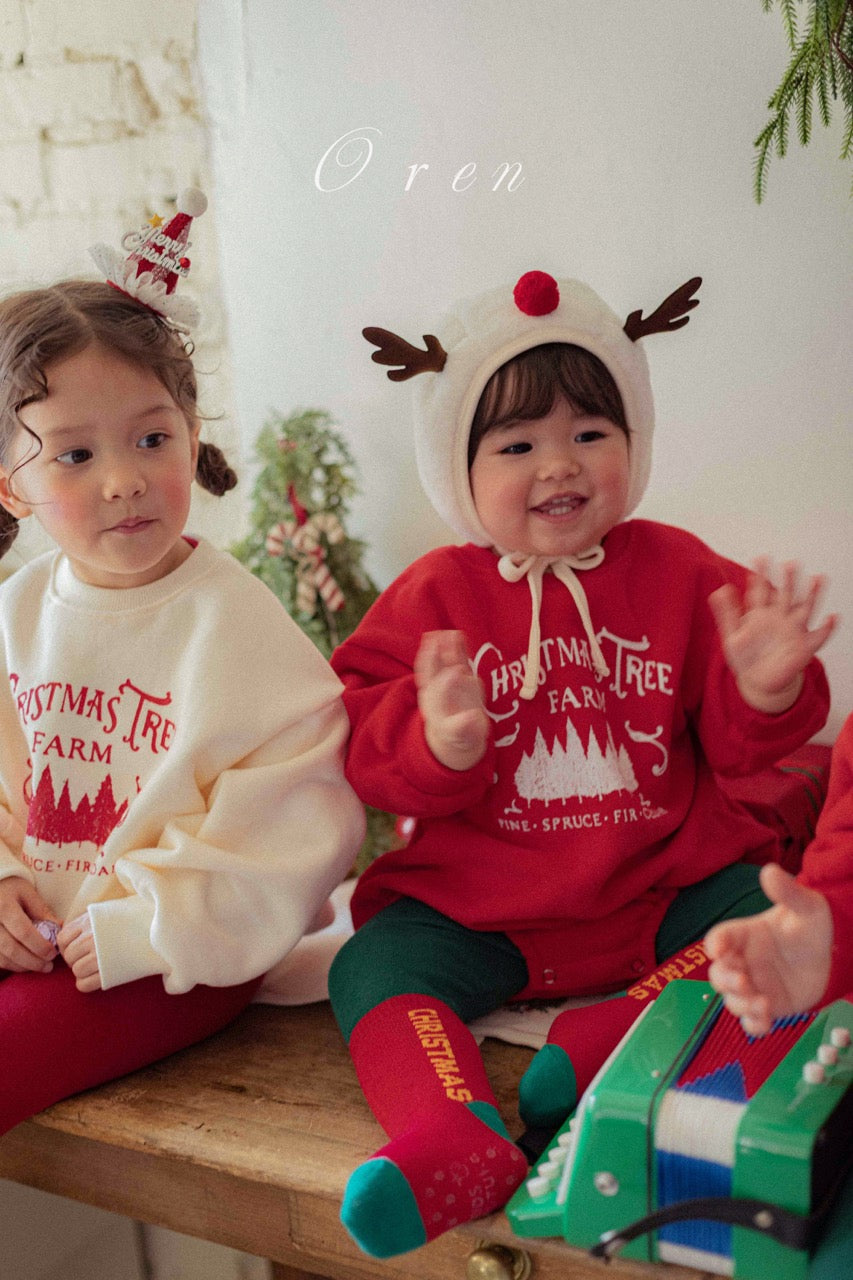 韓國童裝 25秋冬 | OR25507 聖誕款 親子 Christmas Fleece Baby Suit
