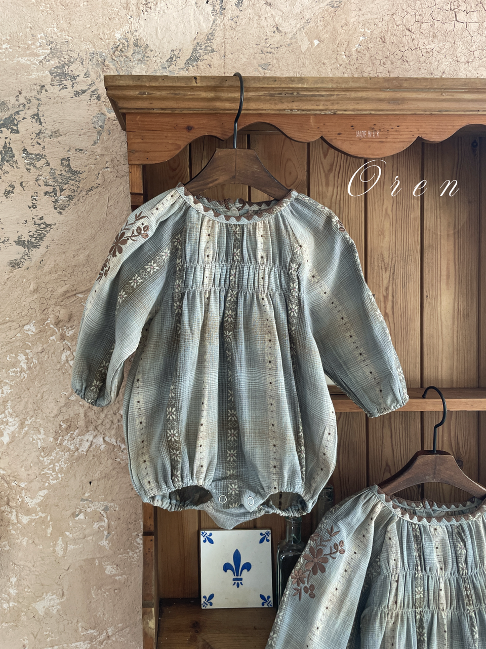 韓國童裝 25秋 | OR25332 Autumn Mellow Check Baby Suit