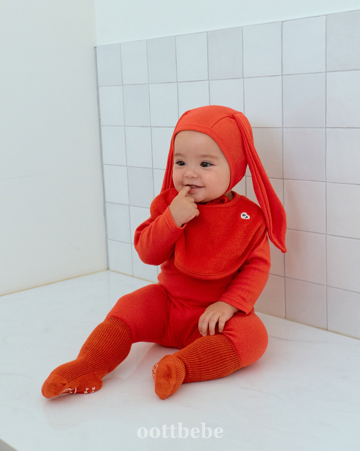 韓國童裝 | OT25313 Rainbow Bunny Baby Suit with Leggings