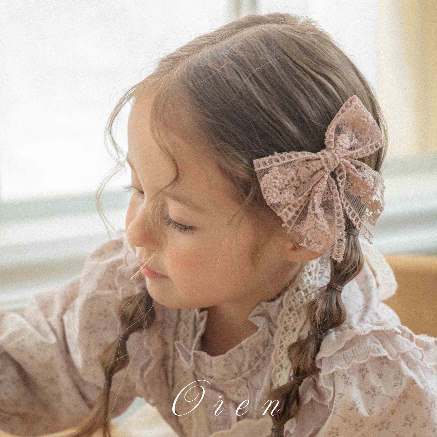 韓國童裝 25秋 | OR25301 Ribbon Lace Hairpin