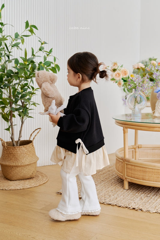 韓國童裝 25秋冬| BN25410 Frill Fleece Flare Pants