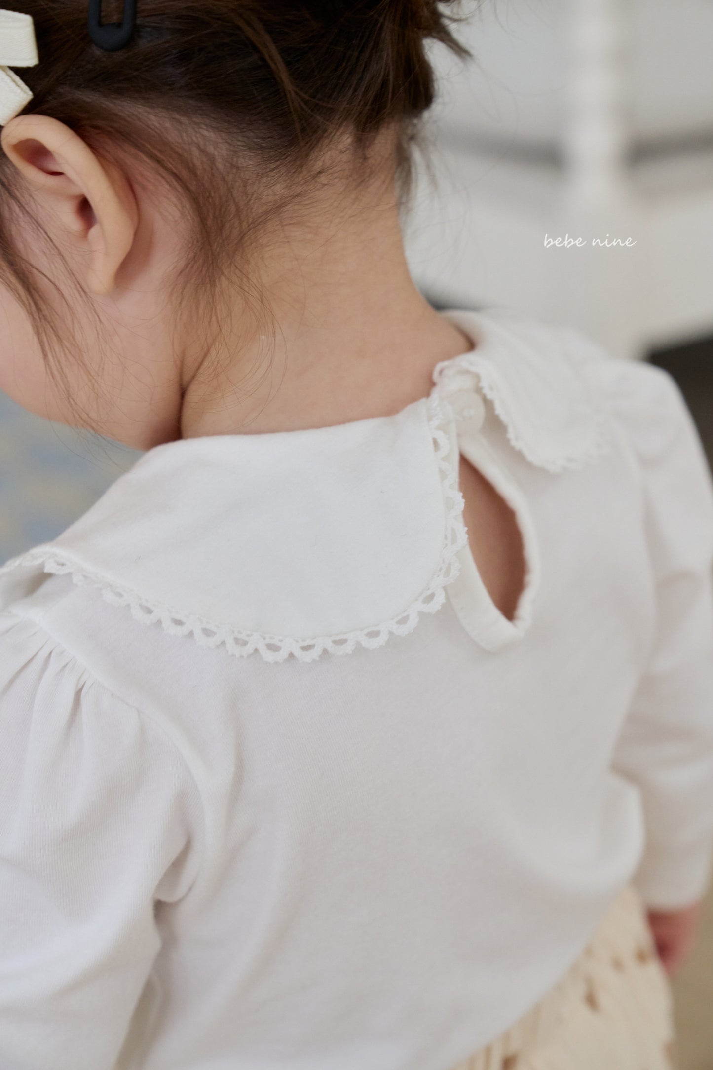 韓國童裝 25秋| BN25338 LACE ROUND COLLAR TEE