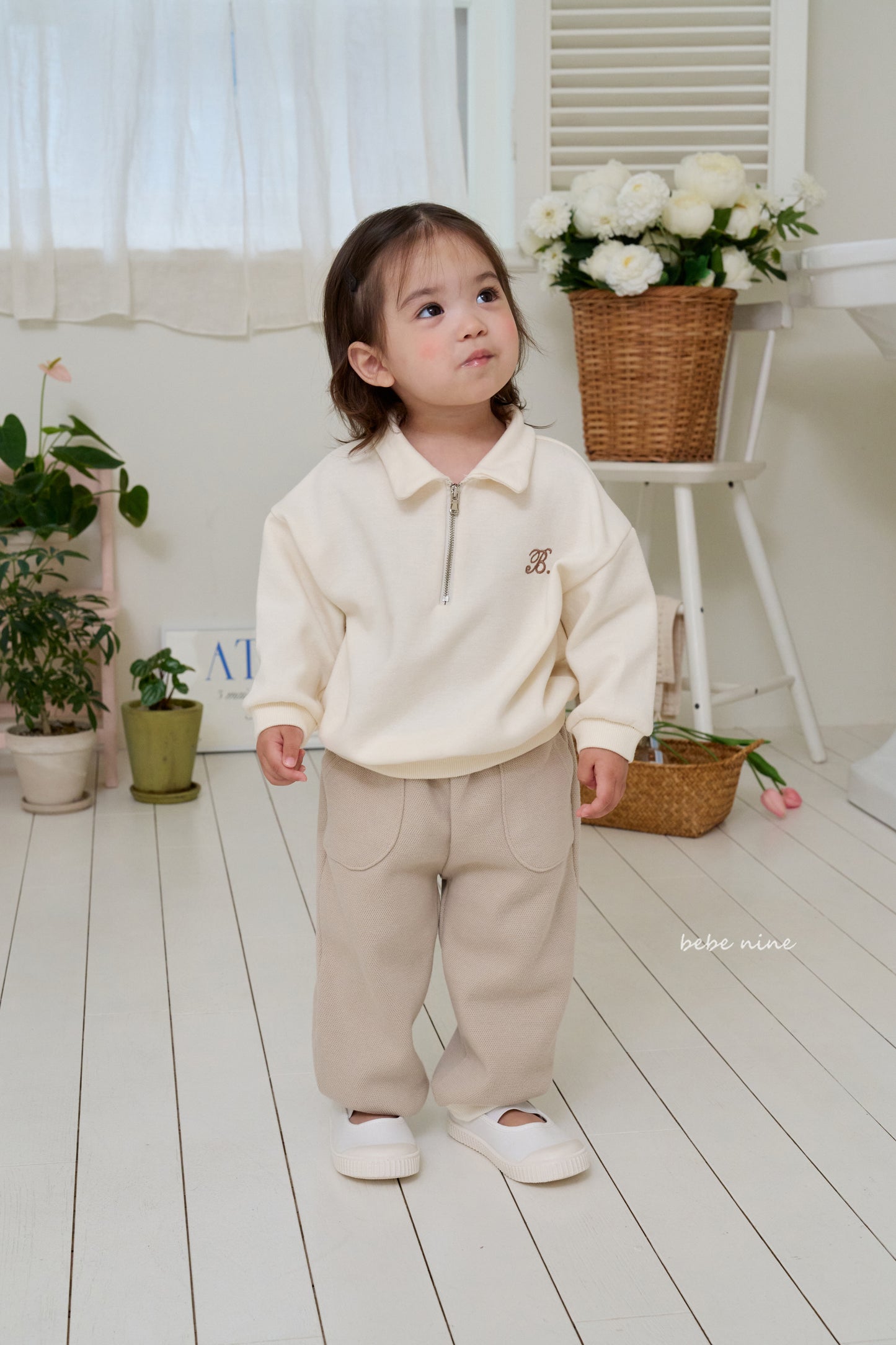 韓國童裝 25秋| BN25330 NINE HALF-ZIP SWEATSHIRT (MTM)