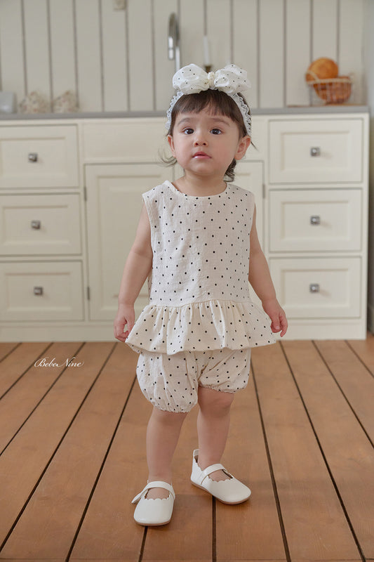 韓國童裝 26夏| BN10 Dot Bloomer Set 點點燈籠褲套裝