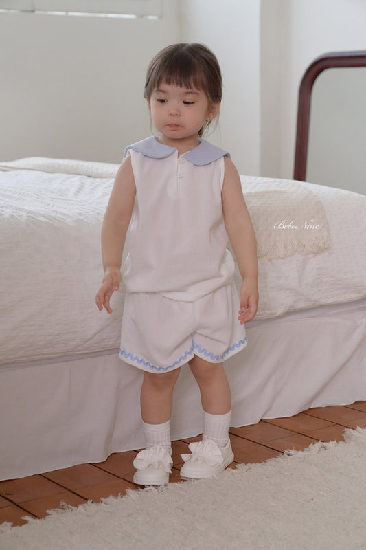 韓國童裝 26夏| BN28 Collar Sleeveless Set 翻領無袖套裝