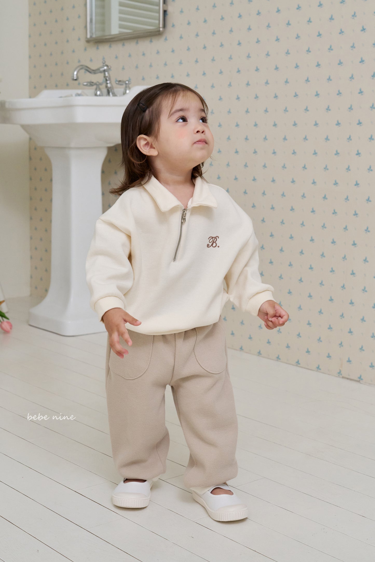 韓國童裝 25秋| BN25330 NINE HALF-ZIP SWEATSHIRT (MTM)