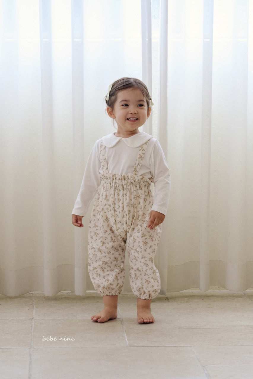 韓國童裝 25秋| BN25361 FLOWER OVERALL PANTS