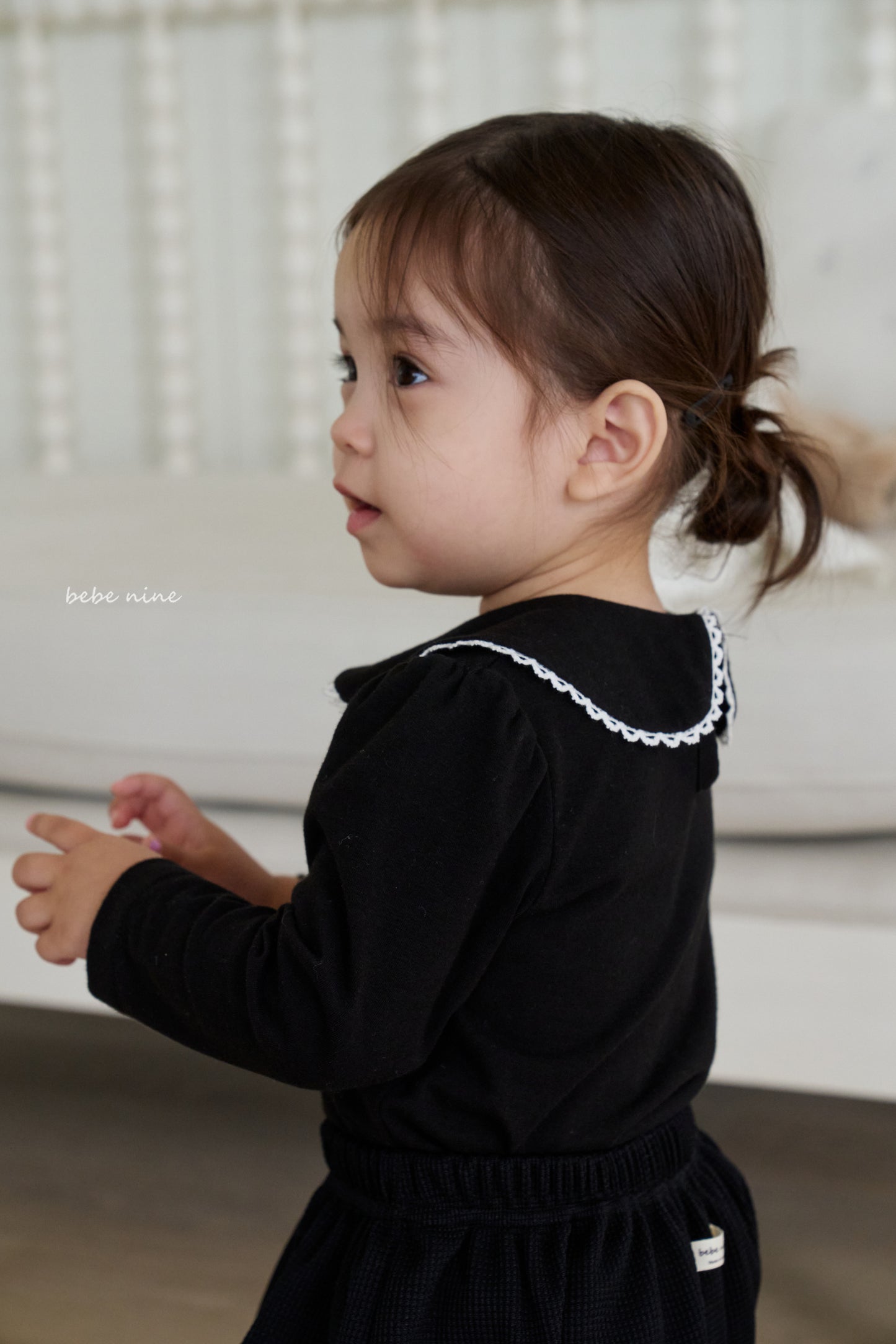 韓國童裝 25秋| BN25338 LACE ROUND COLLAR TEE
