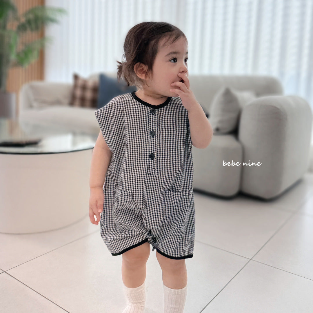 韓國童裝 25夏| BN25257 MONSHELL CHECK SUIT #同品牌4件85折