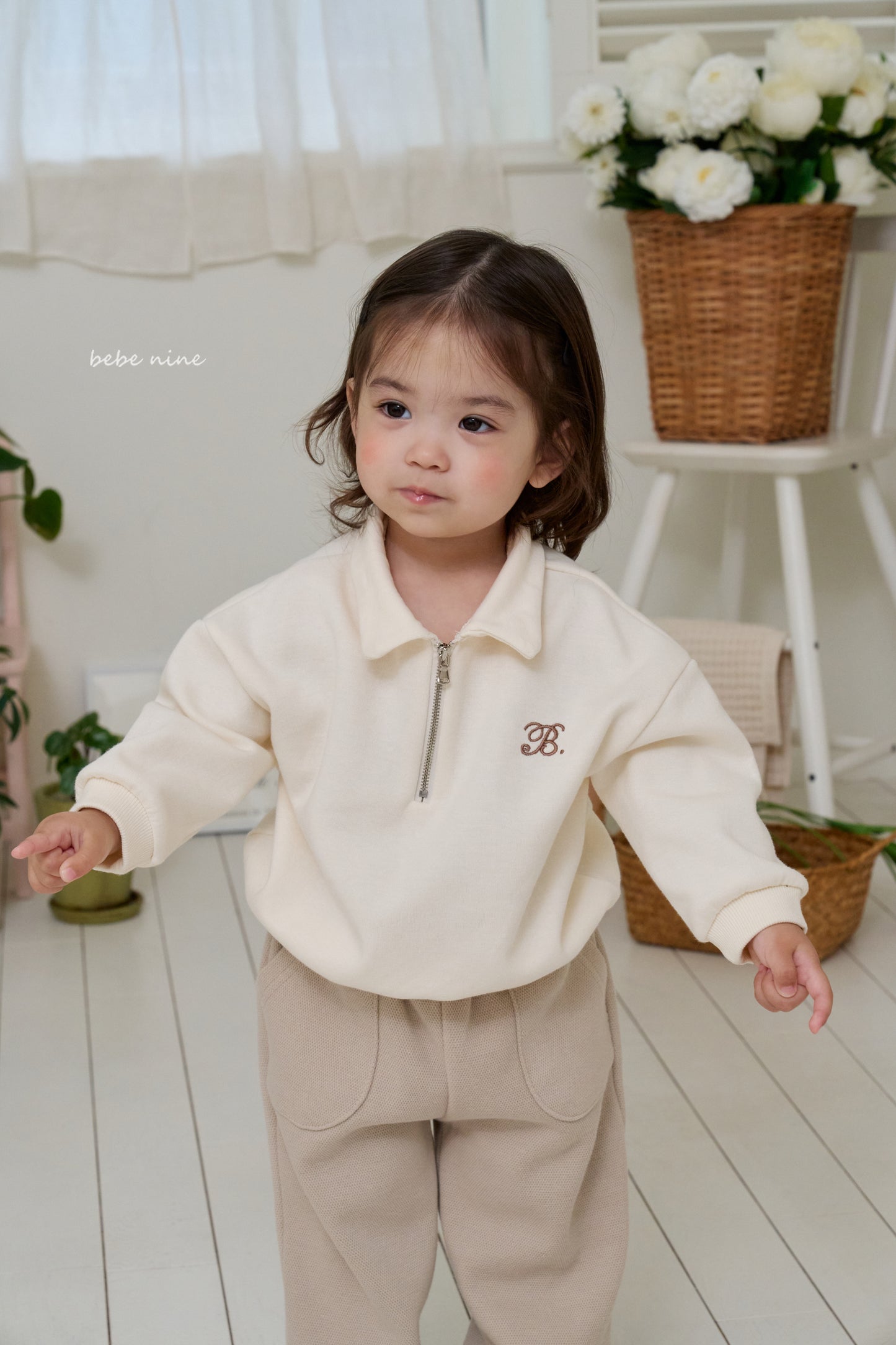 韓國童裝 25秋| BN25330 NINE HALF-ZIP SWEATSHIRT (MTM)