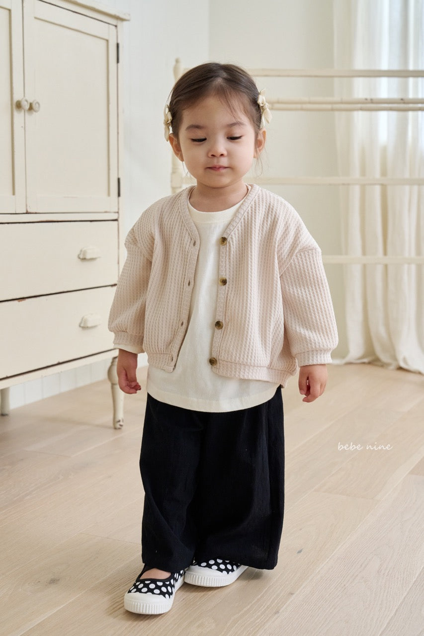 韓國童裝 25秋| BN25366 COCO WAFFLE CARDIGAN