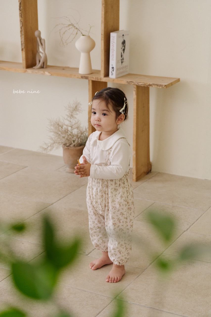 韓國童裝 25秋| BN25361 FLOWER OVERALL PANTS