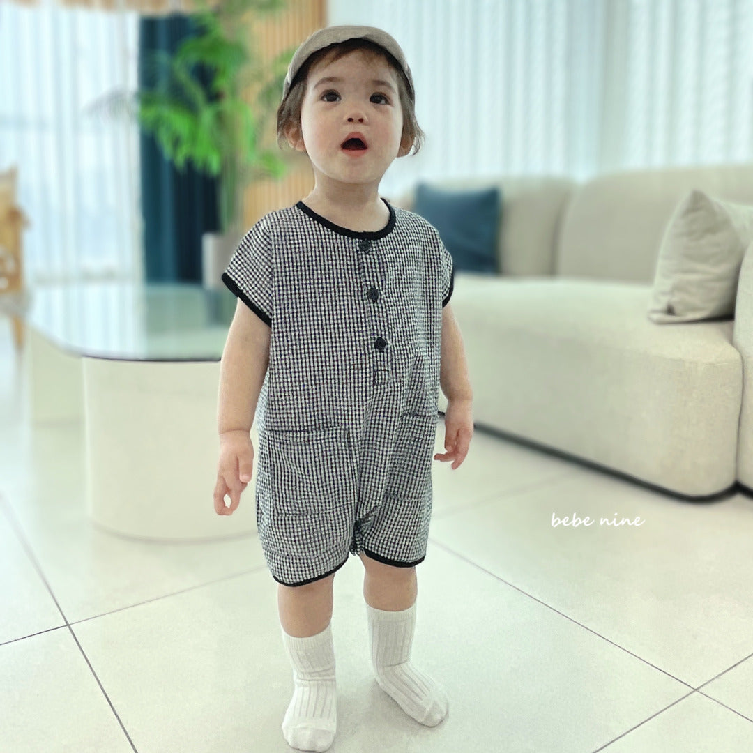 韓國童裝 25夏| BN25257 MONSHELL CHECK SUIT #同品牌4件85折