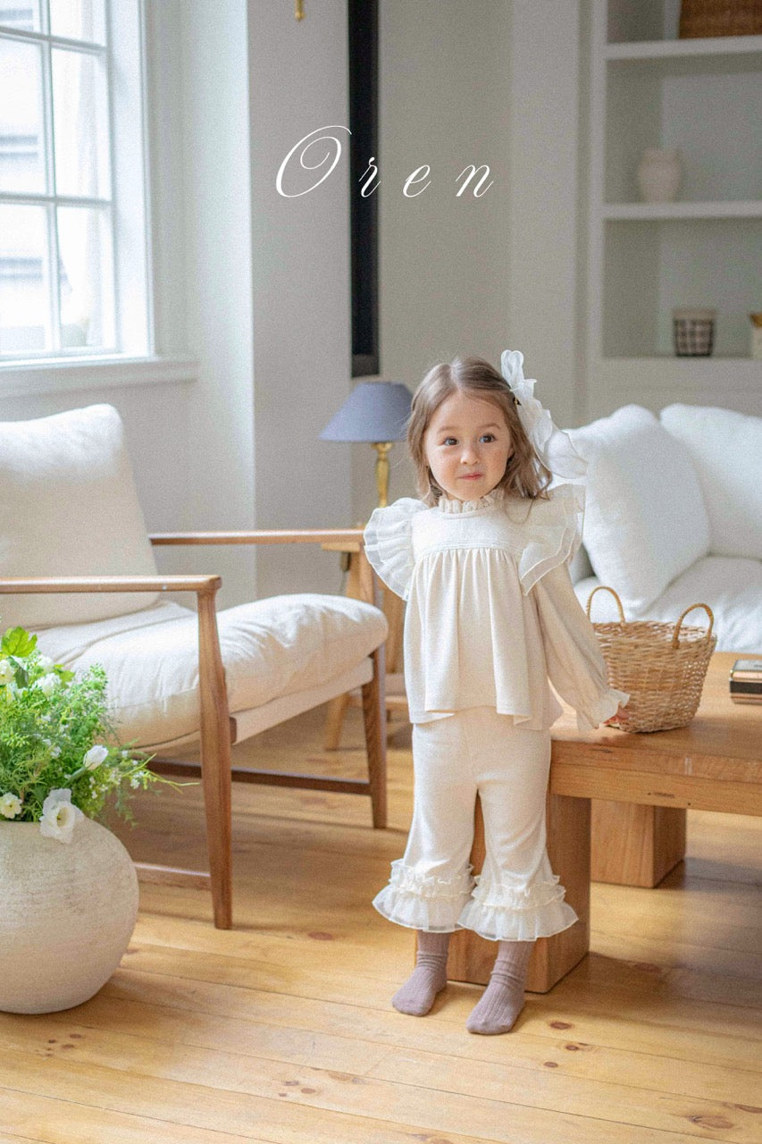 韓國童裝 25秋 | OR25328 Rosy Frill Blouse/Pants/Set