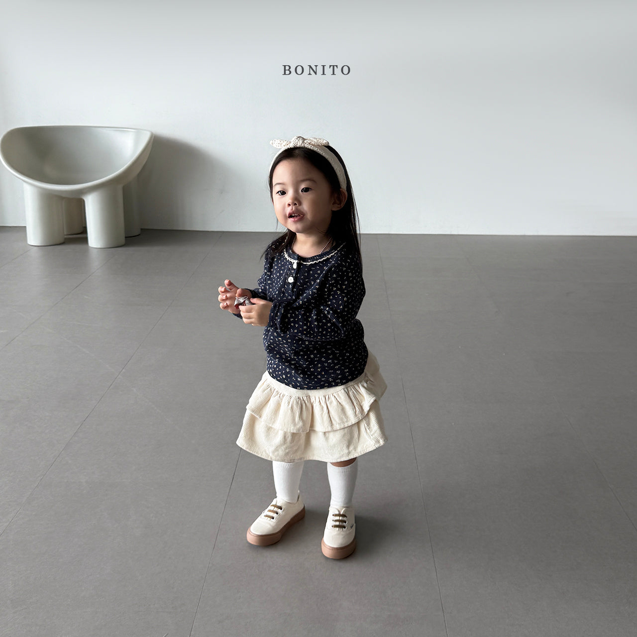 韓國童裝 25秋| BT25314 FLOWER TEE (70-140CM)