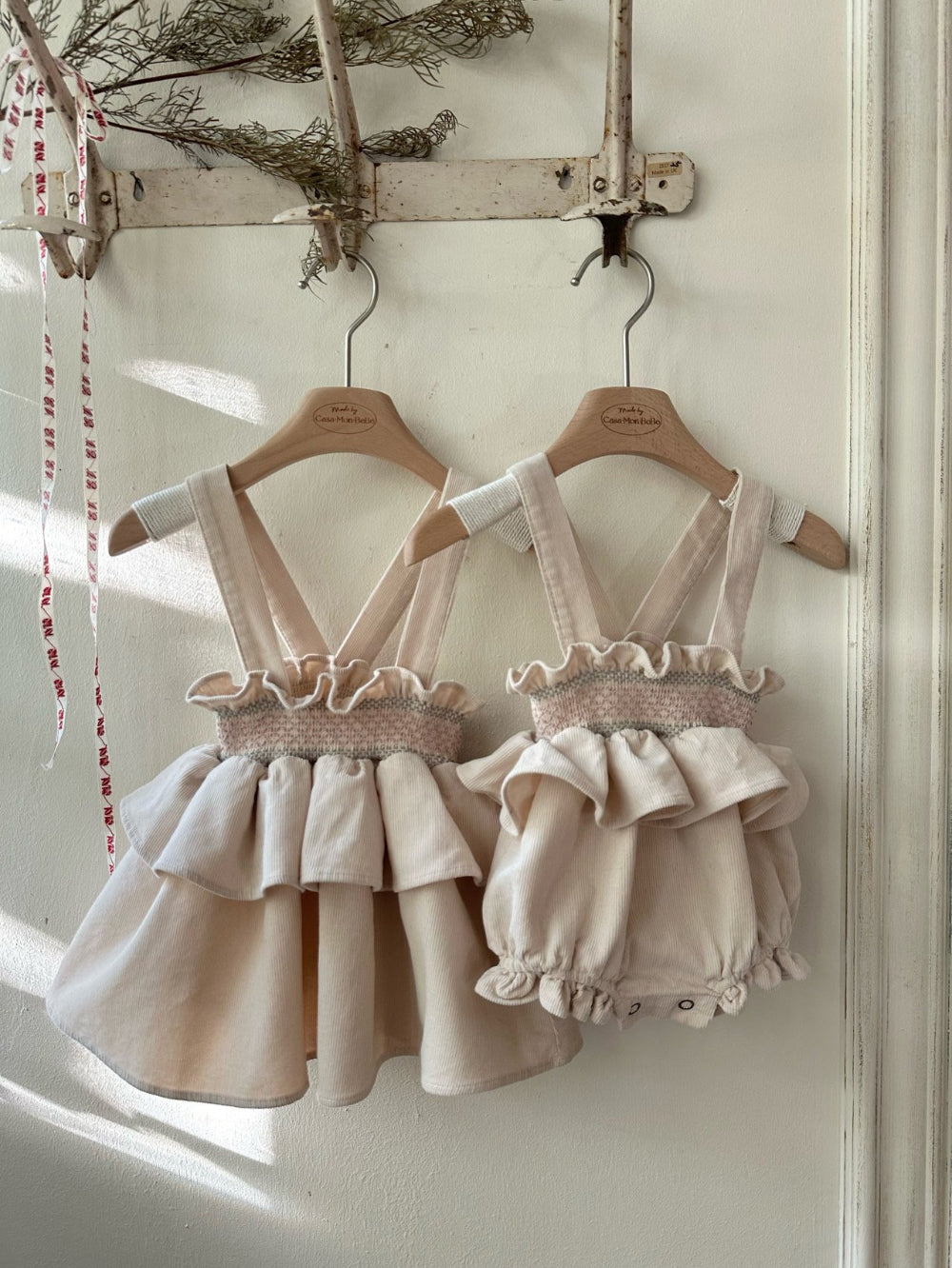 韓國童裝 25春| MB25110 Smoked Frill Melange Skirt