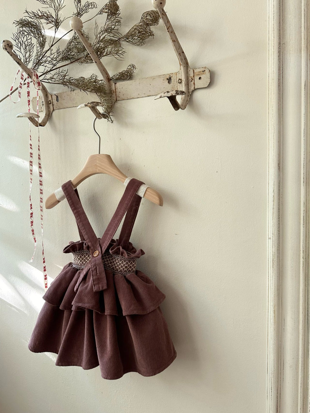 韓國童裝 25春| MB25110 Smoked Frill Melange Skirt