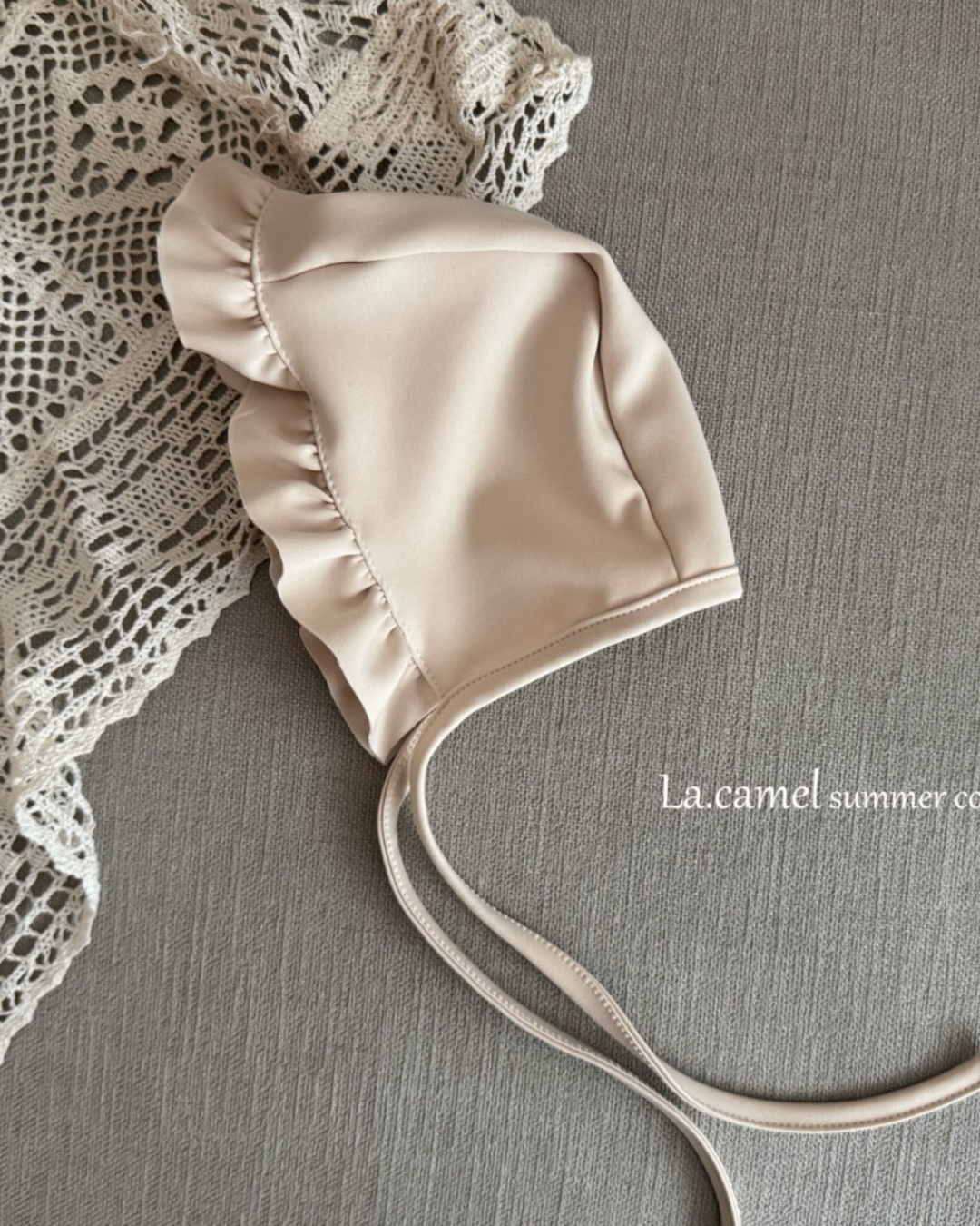 韓國童裝 Swimwear🩱🛟 La.Camel Beige Frill swimwear