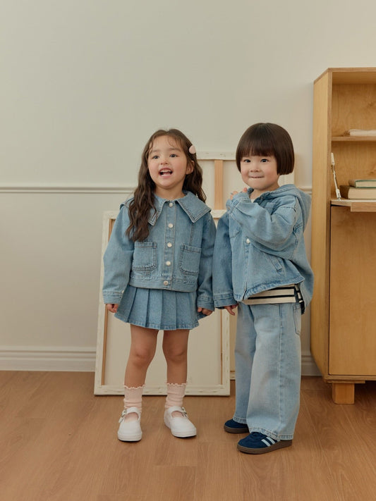 韓國童裝 26春 | DD28 牛仔寬褲 (75~140cm)