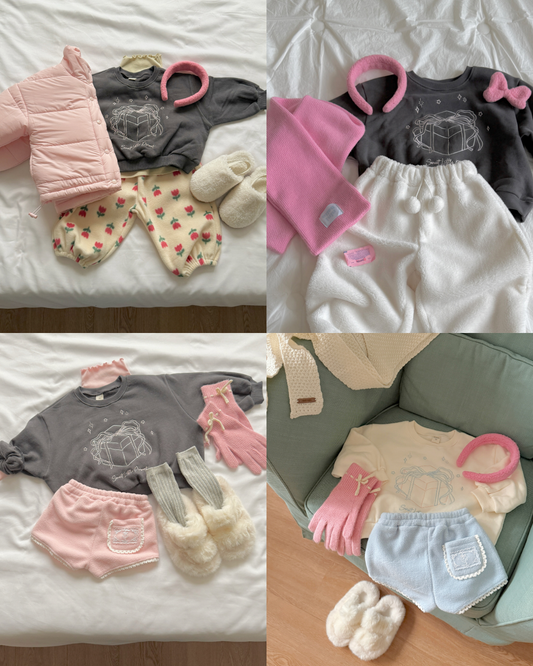 韓國童裝 25秋冬 | NB25413 Present Top and Bottom Set 親子裝 (KIDS)