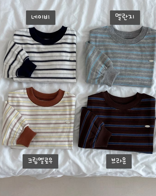 韓國童裝 26春 | 必買親子裝 | Stripe Cotton Tee (Kids & MOM)