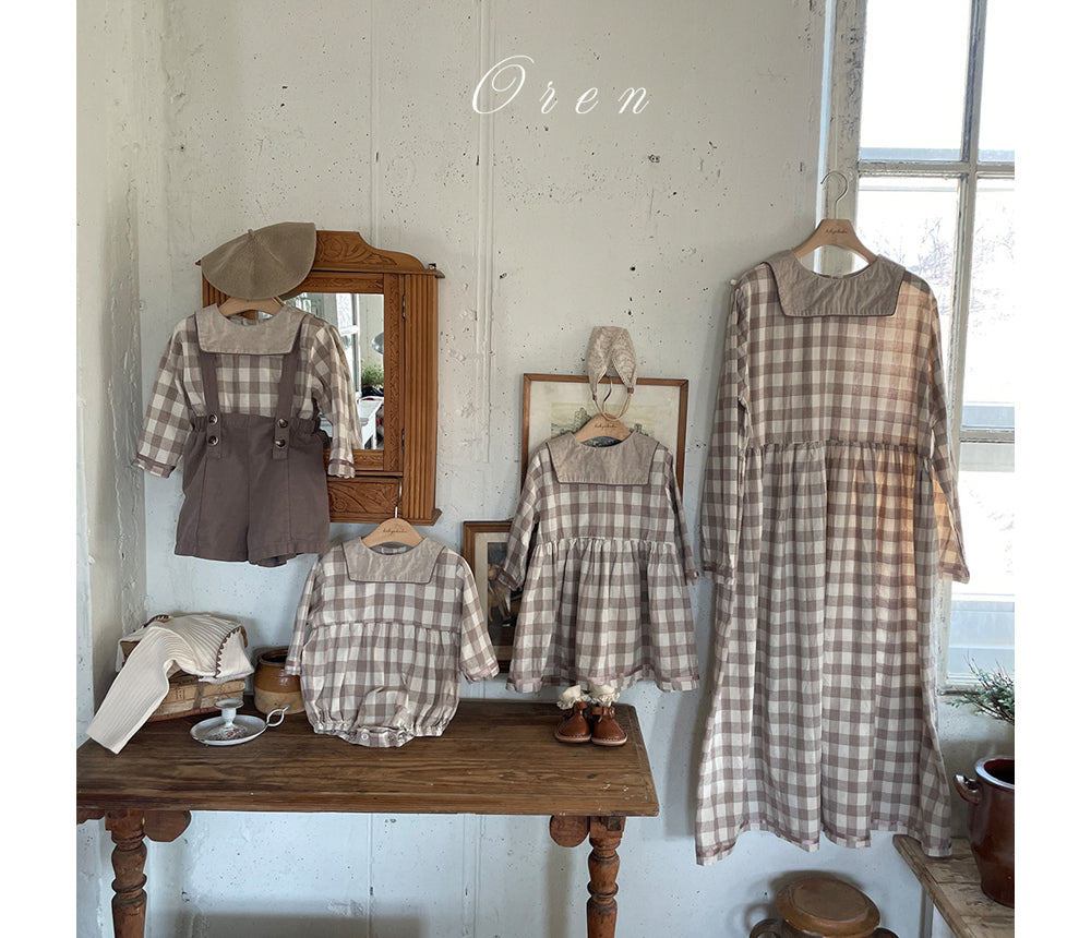 韓國童裝 26春 | OR92 Checked Suit (75~90cm)