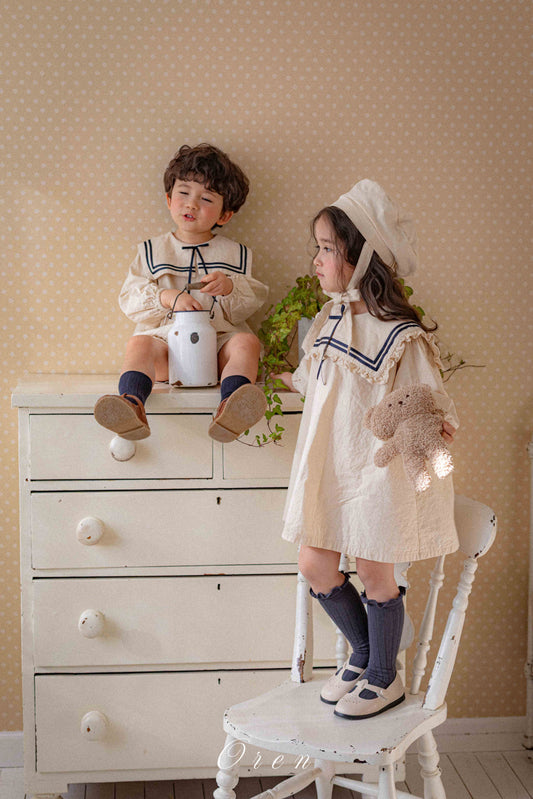 韓國童裝 26春 | OR63 Milk Sailor Kids Dress (85~120cm)
