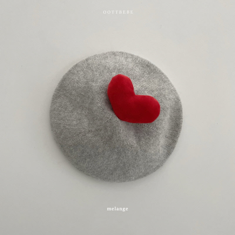韓國童裝 | OT25375 Heart Beret (Cool Tone)