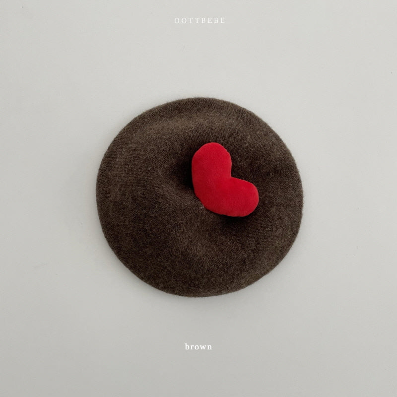 韓國童裝 | OT25375 Heart Beret (Cool Tone)
