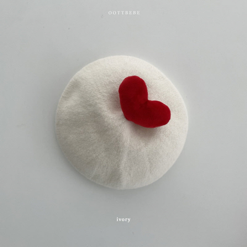 韓國童裝 | OT25374 Heart Beret (Warm Tone)