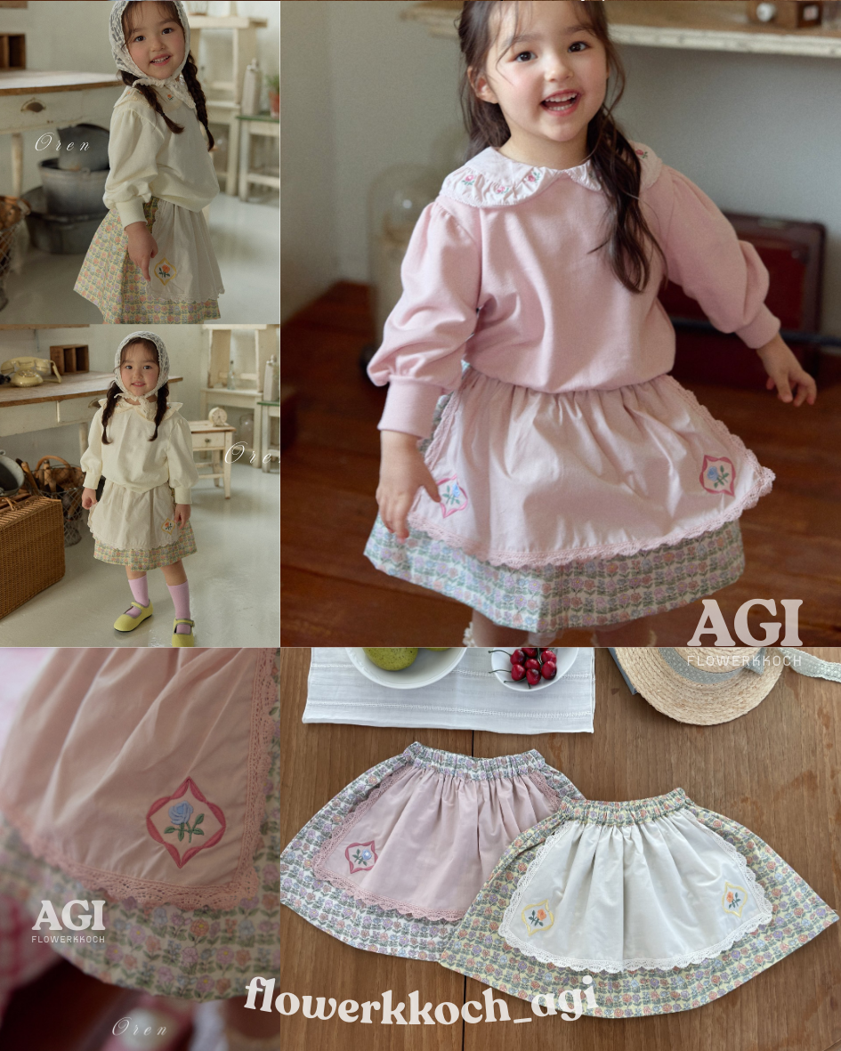 韓國童裝 26春 | OR57 Colette Floral Skirt (85~120cm)
