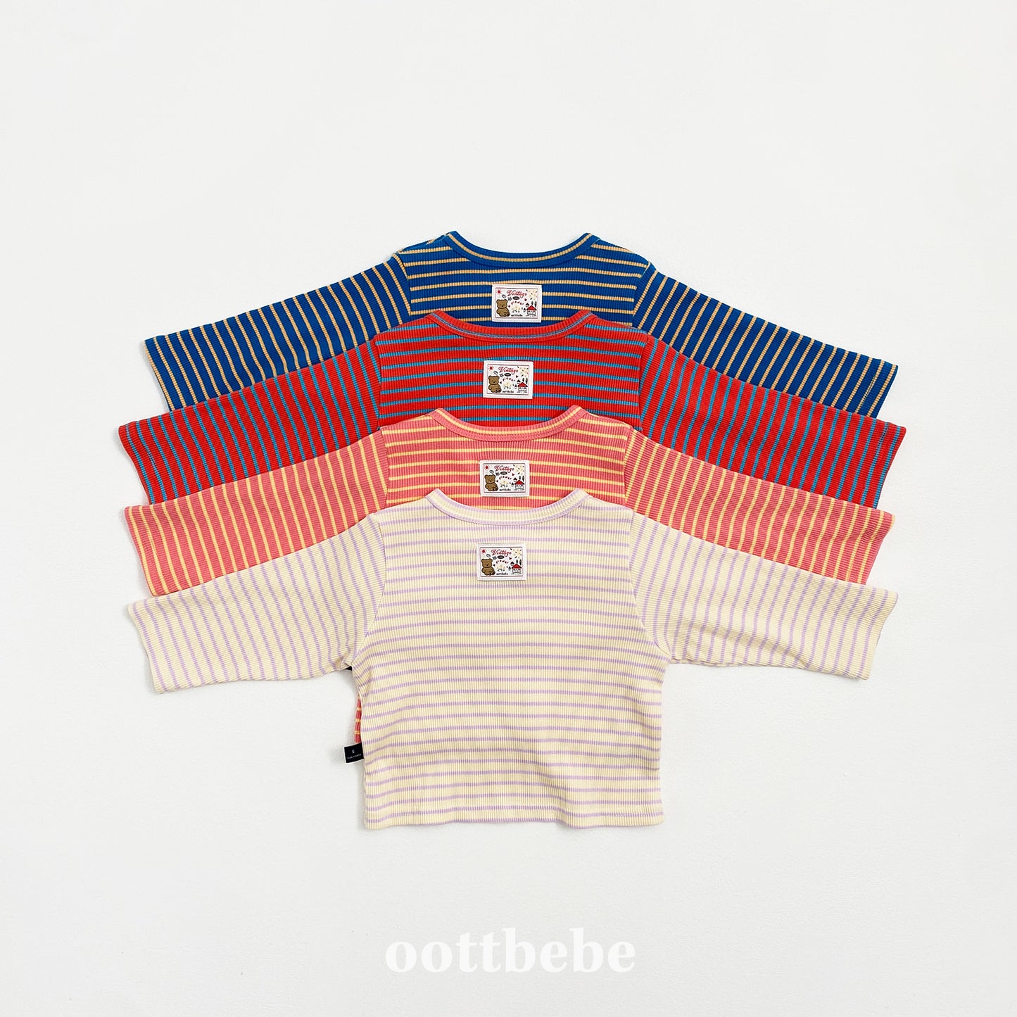 韓國童裝 | OT25319 OT Stripe Tee & Leggings Baby Set (Without Bonnet)