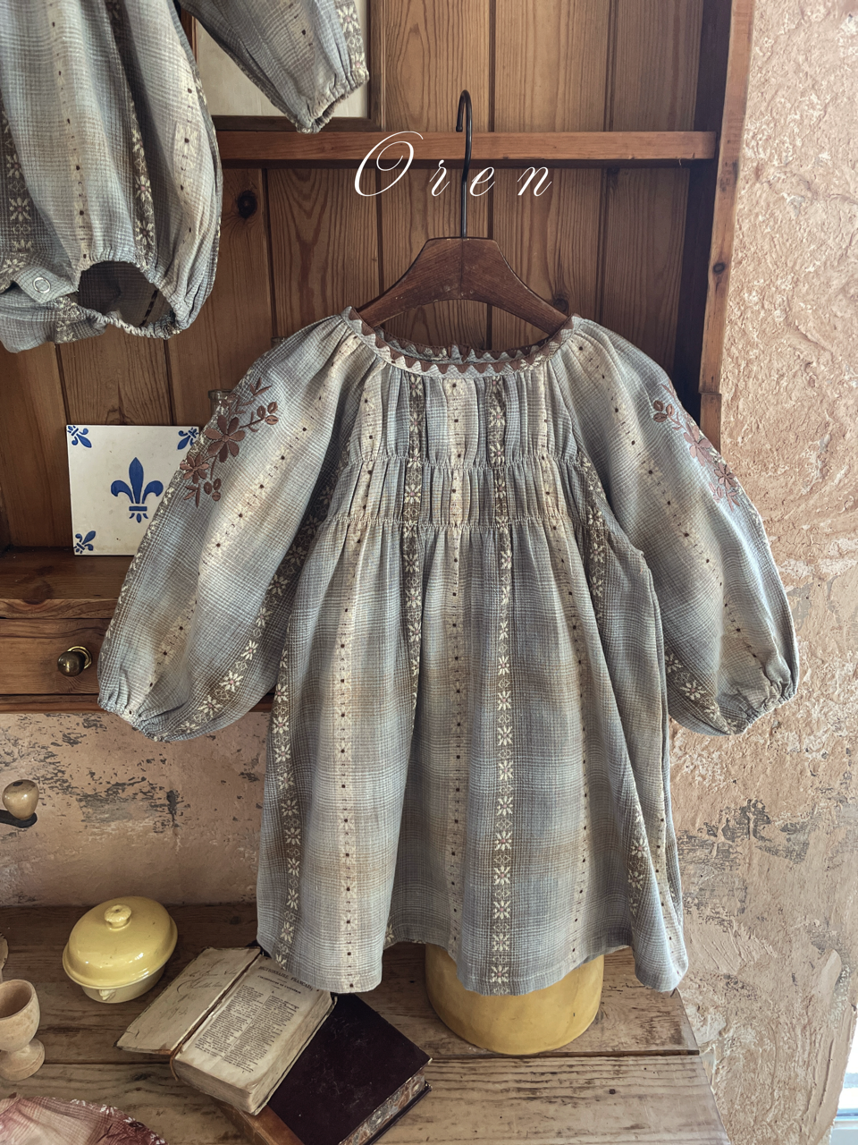 韓國童裝 25秋 | OR25332 Autumn Mellow Check Baby Suit