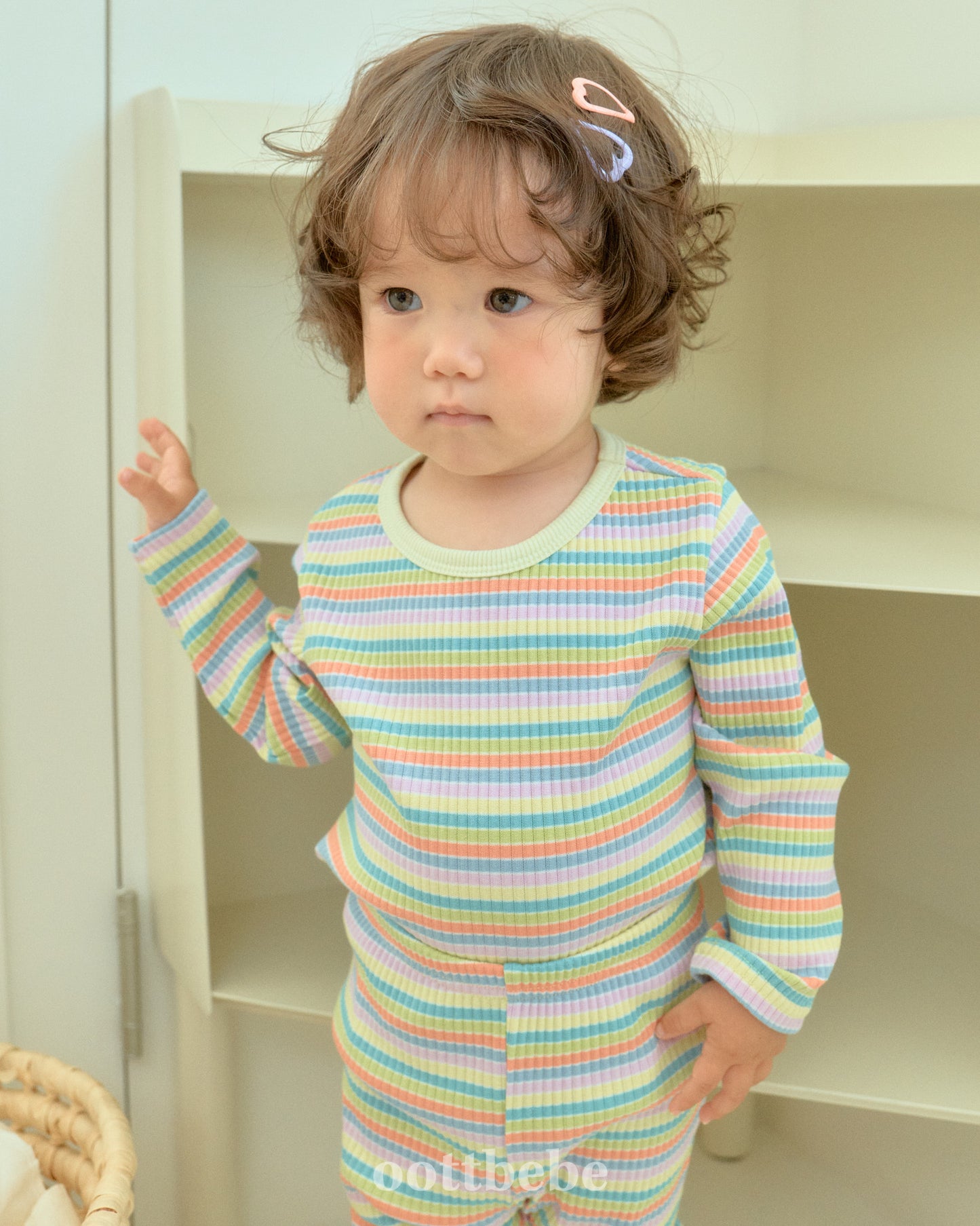 韓國童裝 | OT25342 OT Stripe Kids Top and Bottom Set