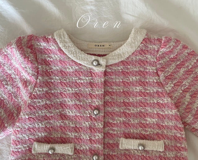 韓國童裝 25秋 | OR25311 Tweed Collection - Girl Top and Bottom Set