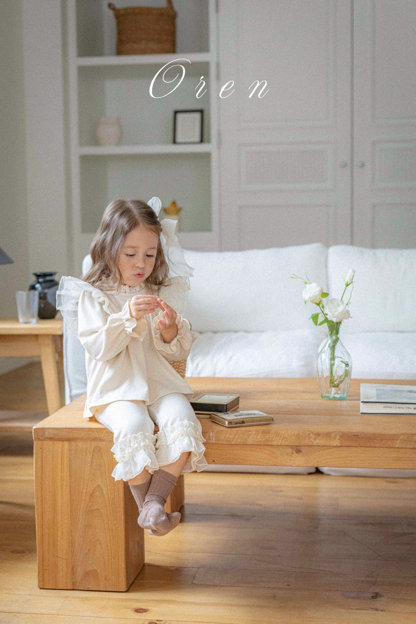 韓國童裝 25秋 | OR25328 Rosy Frill Blouse/Pants/Set